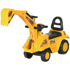 HOMCOM 3-in-1 Kids Ride-On Excavator - Yellow-3-in-1 design: digger, scooter, and storage cart in one 