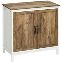 HOMCOM Farmhouse 30.9" L Storage Cabinet - Oak-Large tabletop and a 2-tier cabinet for plenty of storage