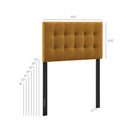 Modway Emily Fabric Upholstered Twin Size Headboard - Copper-Button Tufting