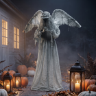 HOMCOM 5.3' Animated Standing Crying Angel with Sound Touch Activation - Dark Grey-Light-up eyes create a spooky glow 