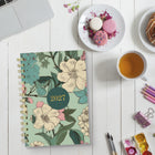 Blueline Weekly/Monthly Planner - 8" H x 5" W - Verdant Design - English-Contacts section