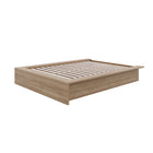 Nexera James Platform Bed - Full Size - Brown Oak-Sleek Minimalist Design: Modern brown oak platform bed frame crafted from engineered wood for contemporary elegance