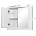HOMCOM Wall Mount Bathroom Medicine Cabinet with Mirror - White-Assembly required