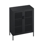 Manhattan Comfort Amelia 31.5" Modern Accent Cabinet - Black-15.7" L x 31.5" W x 40" H