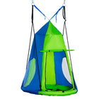 Outsunny Kids Waterproof Hanging Tree Swing Tent - Green-Double set-up as swing tent or disc swing 