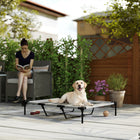 PawHut XL Sized Elevated Dog Bed Cot - 48" L x 36" W - Light Grey-Non-slip feet to extend sturdiness 