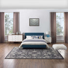 Modway Kazia Distressed Floral Lattice Area Rug - 8 ft W x 10 ft L - Dark Grey/Ivory-Tight Low Pile Weave