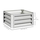 Outsunny Raised Garden Bed with Galvanized Steel Frame - 23.5" L x 23.5" W x 12" H - Silver - 2 Pack-Galvanized steel material is powder coating for outdoor use 