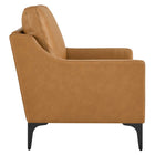 Modway Corland Leather Armchair - Tan-Spring Coil Support System