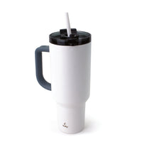 Sully Double-Wall Stainless Steel Tumbler With Dual Lid - 43 oz - Grey-Double-wall stainless steel tumbler 