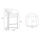 Manhattan Comfort Augusta 22.8" Modern Leatherette Upholstered Counter Stool - Light Grey-Seat Structured in Geometric Modern Base Made of Metal for Design and Durability