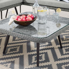 Modway Endeavor Outdoor Patio Wicker Rattan Square Coffee Table - Grey-Powder-Coated Aluminum Frame