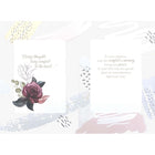 Rosedale Gold Sympathy Greeting Cards/Envelopes - 5-1/2" x 8" - Red & Pink Flowers - 6 Pack-Printed on premium uncoated paper