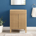 Modway Render 24" Bathroom Vanity Cabinet - Oak-Adjustable Storage Shelf