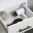 Kleankin Freestanding Bathroom Cabinet with 3-Tier Shelf, Cupboard & Drawer - White-Colour: White