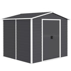 Outsunny Outdoor Storage Shed Garden Shed with Lock - 8' x 7' - Dark Grey-Functions as a tool shed, bike shed, generator shed, or lawn mower storage 