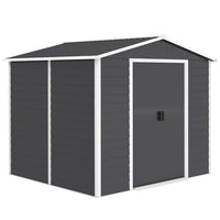 Outsunny Outdoor Storage Shed Garden Shed with Lock - 8' x 7' - Dark Grey-Functions as a tool shed, bike shed, generator shed, or lawn mower storage 