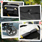 PawHut One-Click Foldable Pet Stroller with Shock Absorber - Dark Grey-Storage bags to put pet supplies and personal belongings 