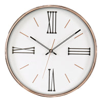 Monarch Specialties 9094 14" Round Wall Clock - Gold Frame-This stylish 14" round wall clock encased in a sturdy plastic gold frame, perfectly blends transitional design with modern elegance, for a decorative piece that enhances any interior space
