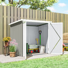 Outsunny 5' x 3' Metal Storage Shed - Grey-Sloped roof design prevents water build-up.
