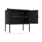 Manhattan Comfort Ava 23.6" Modern Accent Cabinet - Black-Include 1 Adjustable Shelf