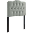 Modway Annabel Upholstered Fabric Twin Headboard - Grey-Elegantly tufted button headboard
