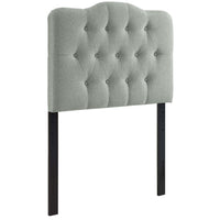 Modway Annabel Upholstered Fabric Twin Headboard - Grey-Elegantly tufted button headboard