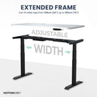 MotionGrey Electric Dual Motor Height Adjustable 165" W Sit-to-Stand Desk - Black Frame-German Made Bosch Dual Motors - Our dual Bosch premium motors feature above industry weight rating, movement speed and are designed to exceed energy efficient guidelines. For the best quality, each motor undergoes our 6-step full inspection procedure