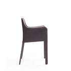 Manhattan Comfort Paris 21.65" Modern Leatherette Upholstered Dining Armchair - Grey - Set of 2-Seat Height: 17.32"