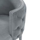 Manhattan Comfort Maya 24.02" Modern Velvet Upholstered Dining Chair - Grey-Stunning Back Tufted Buttoning with Rounded Back Frame