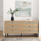 Modway Chaucer 6-Drawer Dresser - Oak-Spacious Full-Glide Drawers