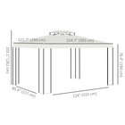 Outsunny 10 ft W x 13 ft L Outdoor Gazebo - Double Roof Patio Gazebo Canopy - White-Polyester fabric with PU coating provides sun protection