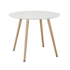 Modway Track Round Dining Table - White-Solid Beechwood Legs