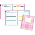 Emily Ley Simplified 2026-27 Weekly/Monthly Planner - 11" x 9" - Pink Plaid - Bilingual-Also includes holidays, 1 notes page, 2 reference calendars and 2 future planning pages