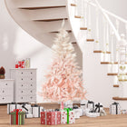 HOMCOM 5' Artificial Christmas Tree - Pink-White and light pink colour create sweet atmosphere for ladies 