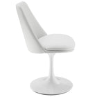 Modway Lippa Swivel Dining Vegan Leather Side Chair - White White-Plastic Rubber Ring for Floor Protection