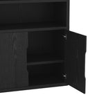 Manhattan Comfort Rivington 40" Modern 4-Shelf Bookcase Cabinet - Black-Rich wood grain texture adds natural warmth and dimension