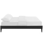 Modway Tessie Vinyl Full Bed Frame with Squared Tapered Legs - Black-Center Rail with Support Two Legs