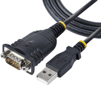 Startech 3ft (1m) USB to Serial Cable - DB9 Male RS232 to USB Converter - Prolific IC-USB to serial: Connect serial RS232 (DB9) devices to a computer with this USB to serial adapter. Secure the cable using the screw-lock nuts located on the male serial DB9 connector. Reach peripherals with extended cable length 3 ft (0.91 m)