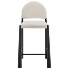 Modway Hayley Upholstered Fabric Counter Stool - Black Cream-Fully Assembled