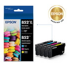 Epson T852 DURABrite Ultra Ink Combo Pack - High/Standard Yield - Black/Colour - 4 Pack-Sharp text and brilliant colours for pro-quality results