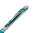 Pentel EnerGel Liquid Gel Refillable Grip Pen - Retractable - 0.7mm - Turquoise Ink-Turquoise with metal accents & metal pocket clip