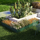 Outsunny L-Shaped Raised Garden Bed - 82" L x 109" W x 12" H - Green-Galvanized steel with protective coating and painting, intended for outdoor use 