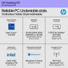 HP M01-F2059 Desktop Computer - Intel Core i7-12700 - 1 TB SSD - 16GB RAM - Windows 11-Includes an HP black wired mouse and keyboard for immediate setup