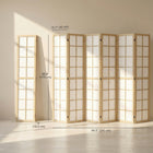HOMCOM 6 Panel Freestanding Room Divider for Bedroom - Natural and White-Lightweight design ensures easy relocation and storage 
