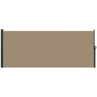Outsunny Retractable Side Awning - 13' x 5' - Khaki-UV30+ PU-coated garden awning protects from wind, sun, and ultraviolet light
