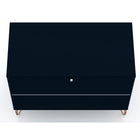 Manhattan Comfort Rockefeller 35.24" Mid-Century Modern 3-Drawer Dresser 2-Piece Set - Tatiana Midnight Blue-17.52" L x 35.24" W x 30.15" H
