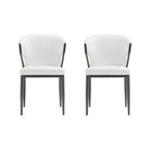 Manhattan Comfort Kirsten 20.5" Modern Leatherette Upholstered Dining Chair - White - Set of 2-Modern Dining Chair for Dining Room and Task Use. Set of 2