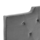 Modway Juliet Tufted Performance Velvet Full/Queen Headboard - Charcoal-Durable Stain-Resistant Fabric