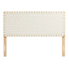 Modway Sparta Weave Vegan Leather Full Headboard with - Natural Beige-Standing Design